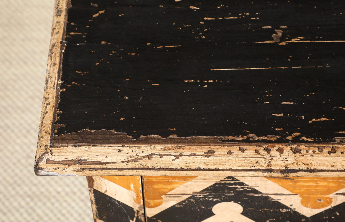 Italian Antique Painted Chevron Two-Drawer Commode, circa 1800