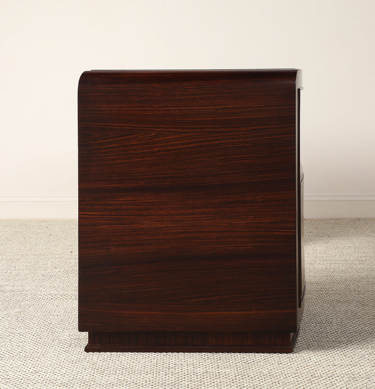 Italian Art Deco Curved Writing Desk, circa 1930