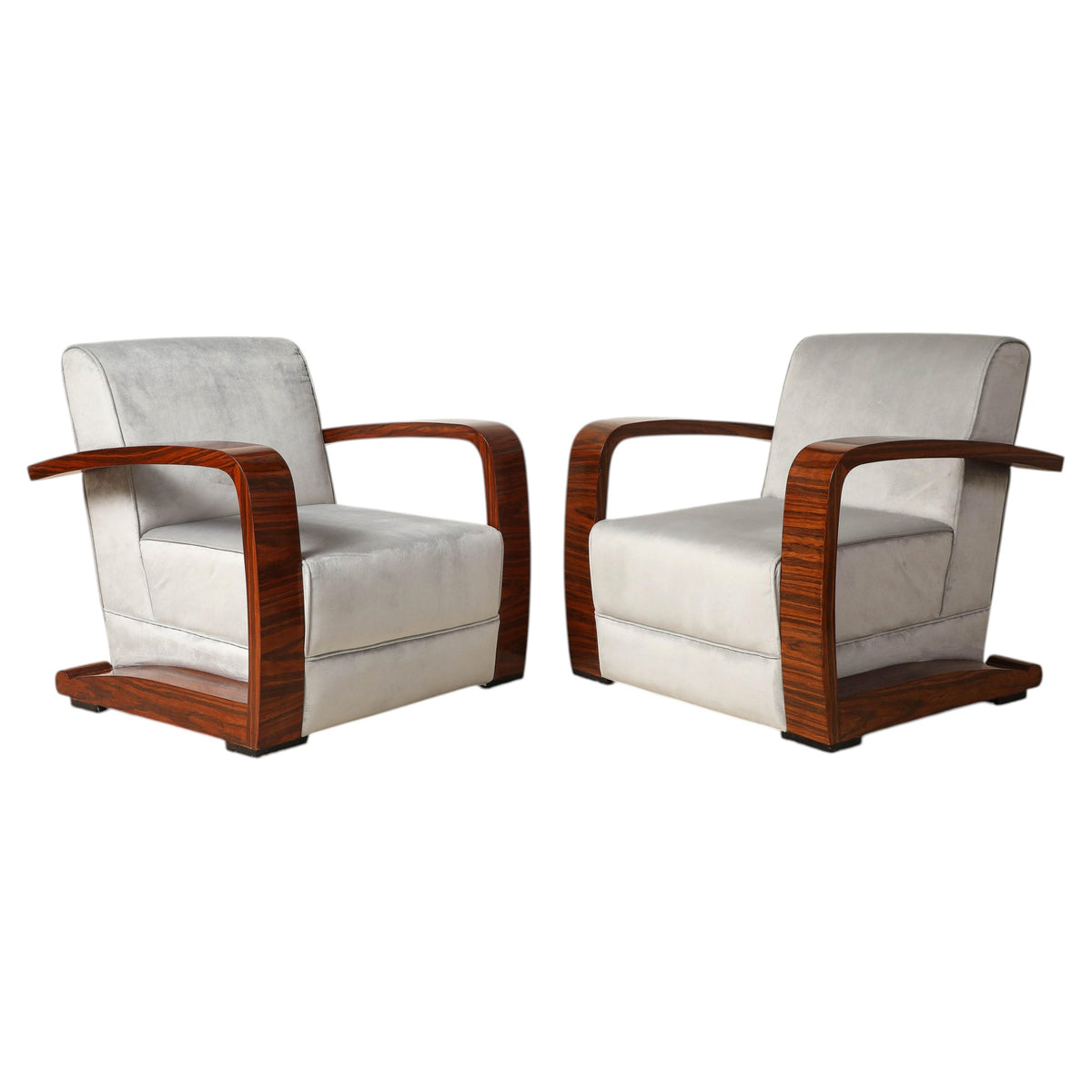 Pair of Italian Moderne Lounge Chairs