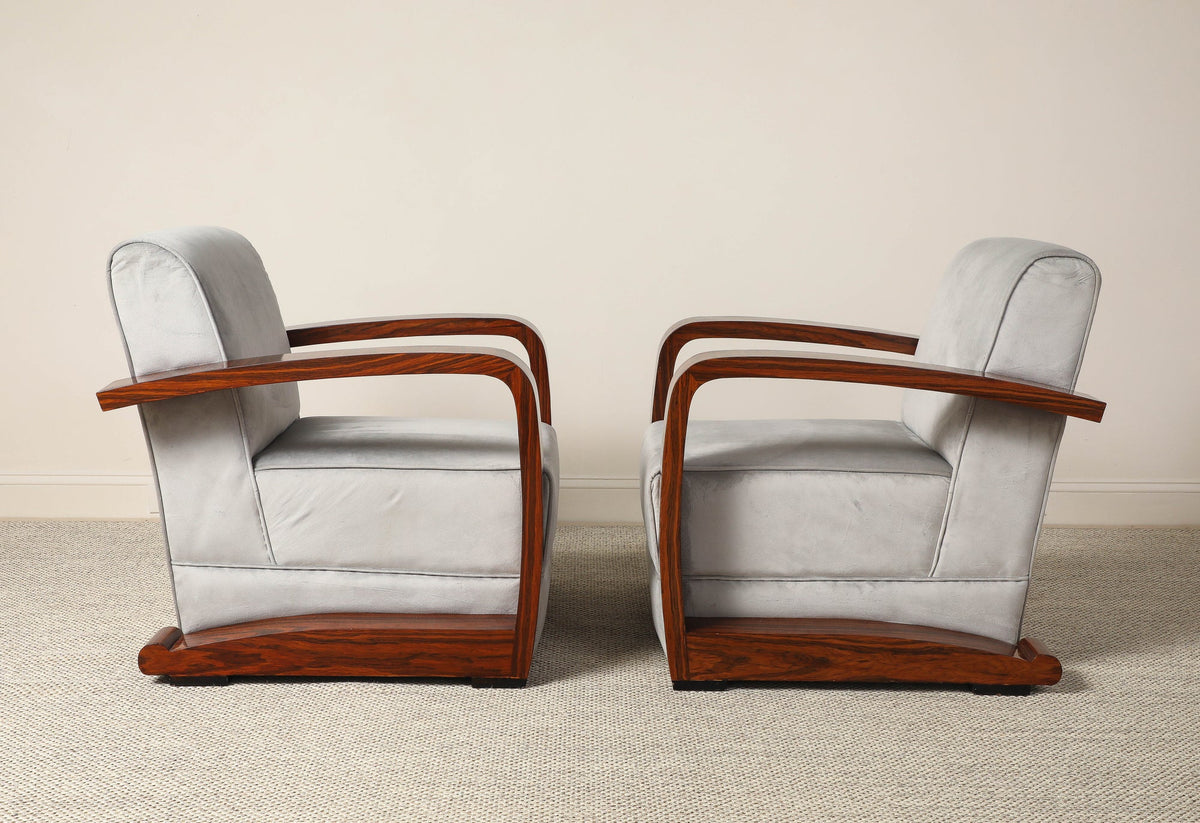 Pair of Italian Moderne Lounge Chairs