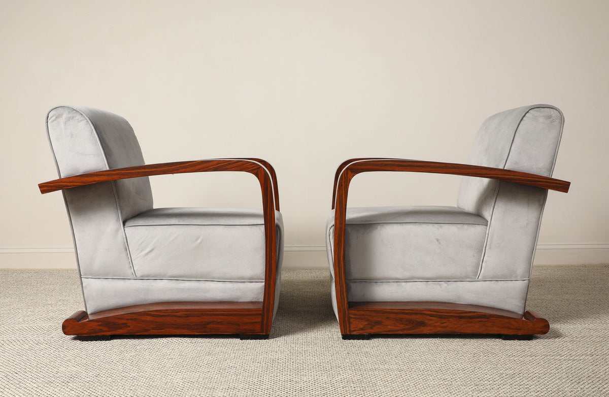 Pair of Italian Moderne Lounge Chairs