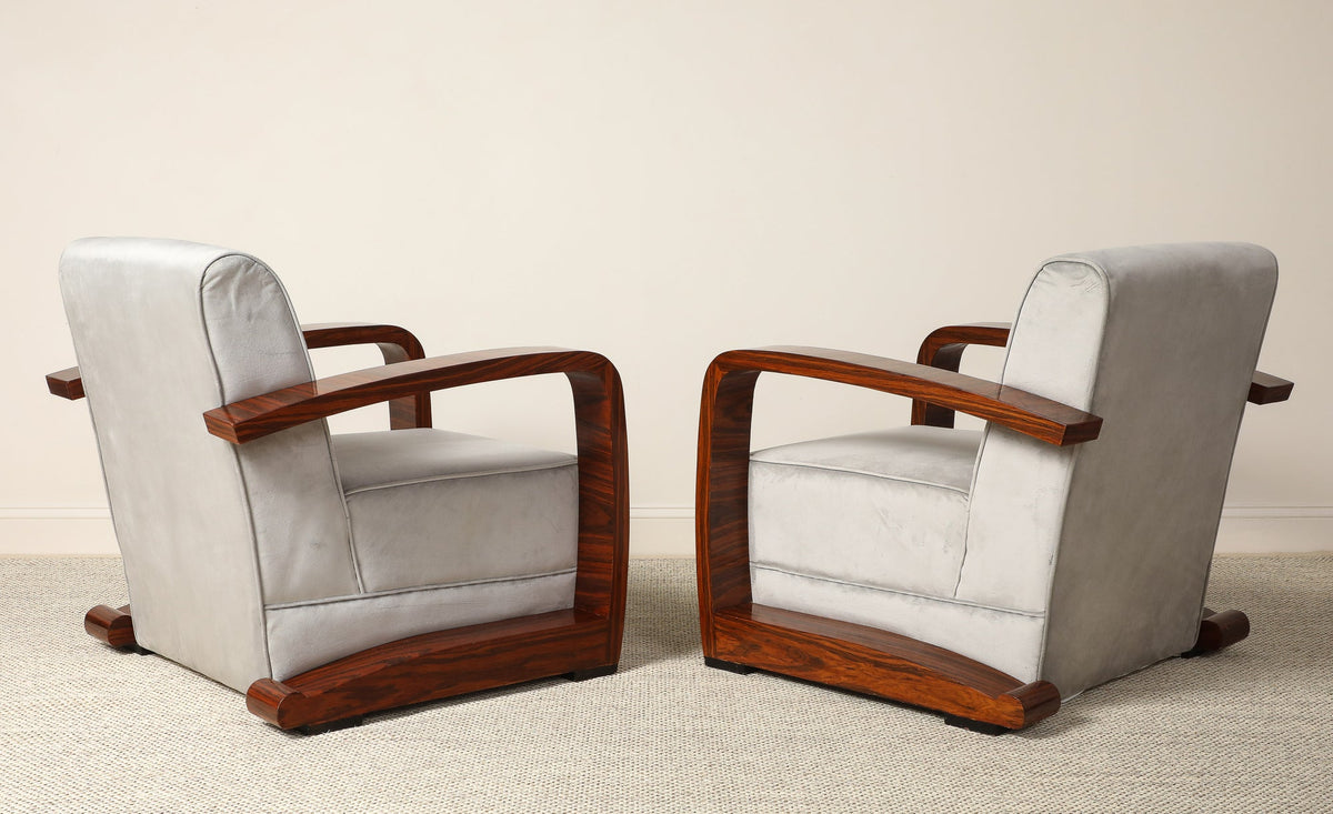 Pair of Italian Moderne Lounge Chairs