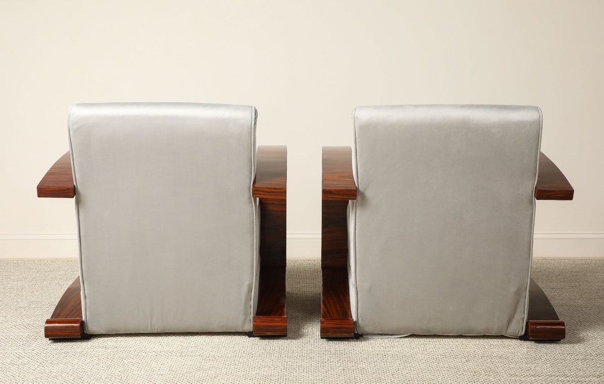 Pair of Italian Moderne Lounge Chairs
