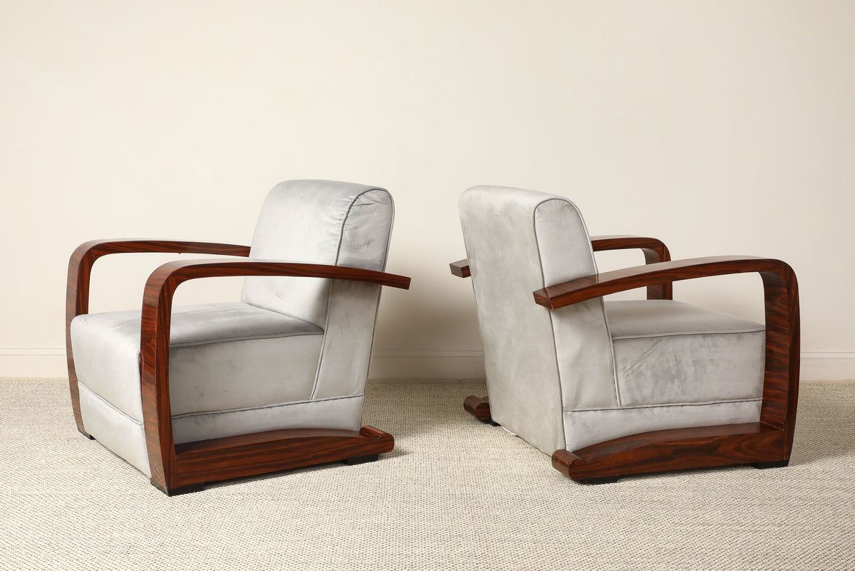 Pair of Italian Moderne Lounge Chairs