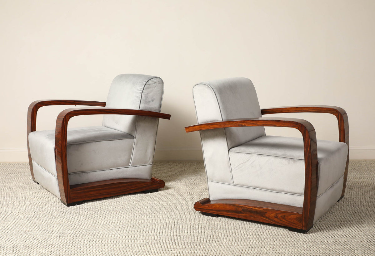 Pair of Italian Moderne Lounge Chairs