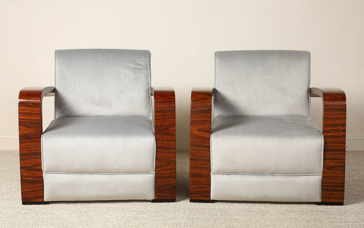 Pair of Italian Moderne Lounge Chairs
