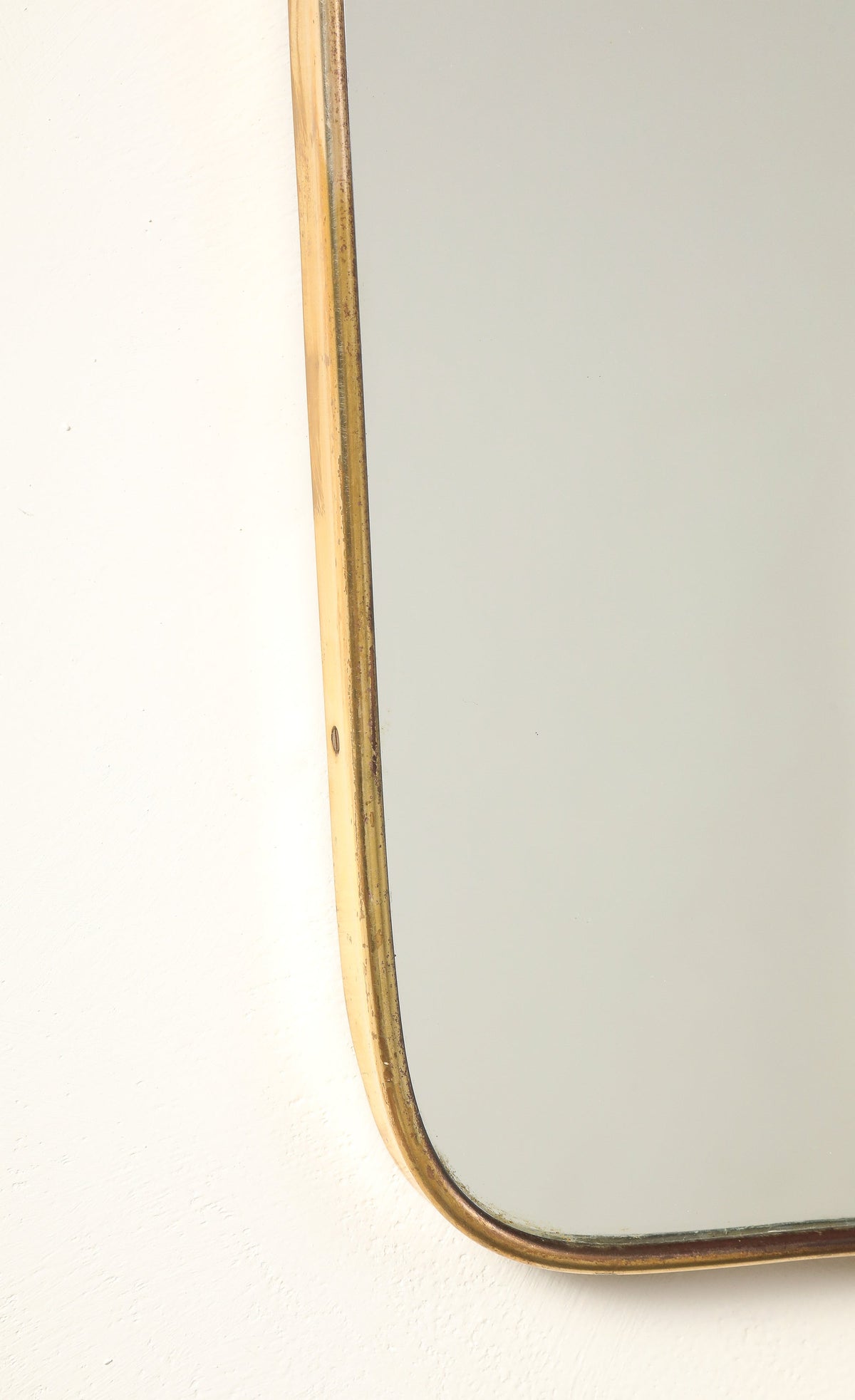 Italian 1940's Brass Framed Wall Mirror, Att. Fontana Arte
