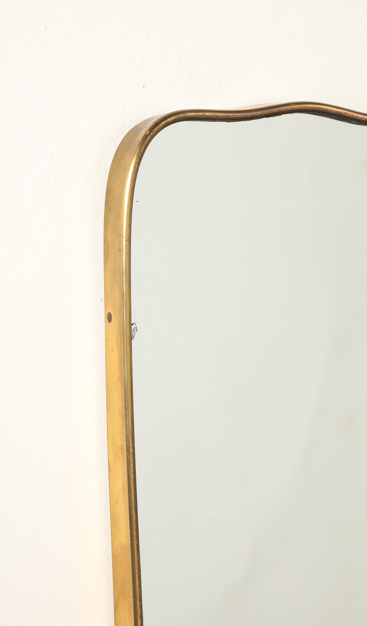 Italian 1940's Brass Framed Wall Mirror, Att. Fontana Arte