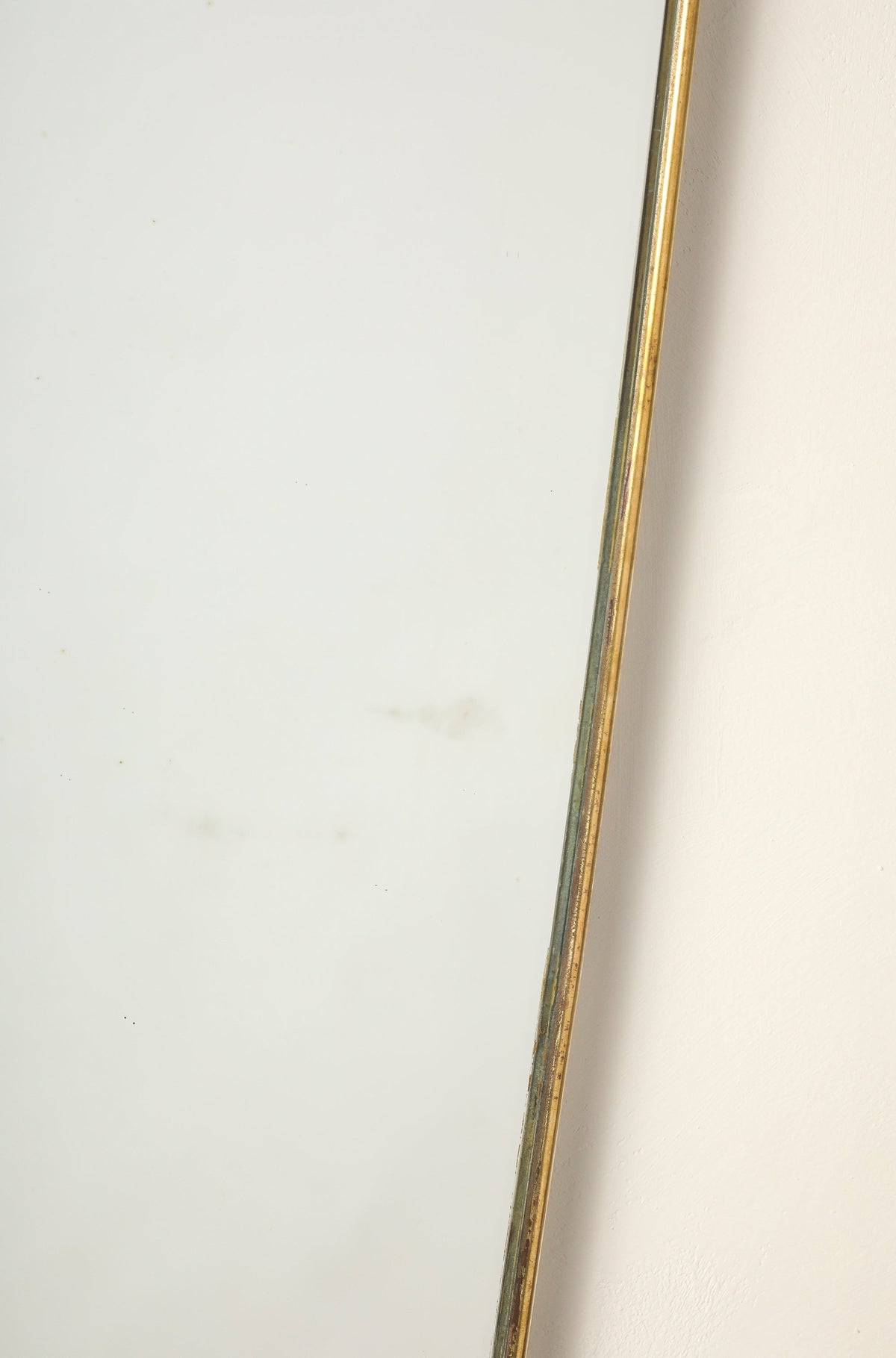 Italian 1940's Brass Framed Wall Mirror, Att. Fontana Arte