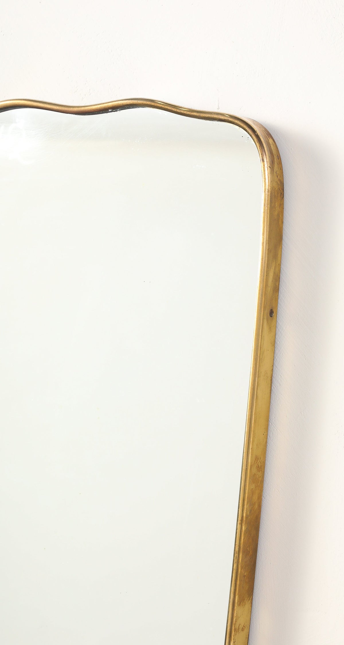 Italian 1940's Brass Framed Wall Mirror, Att. Fontana Arte