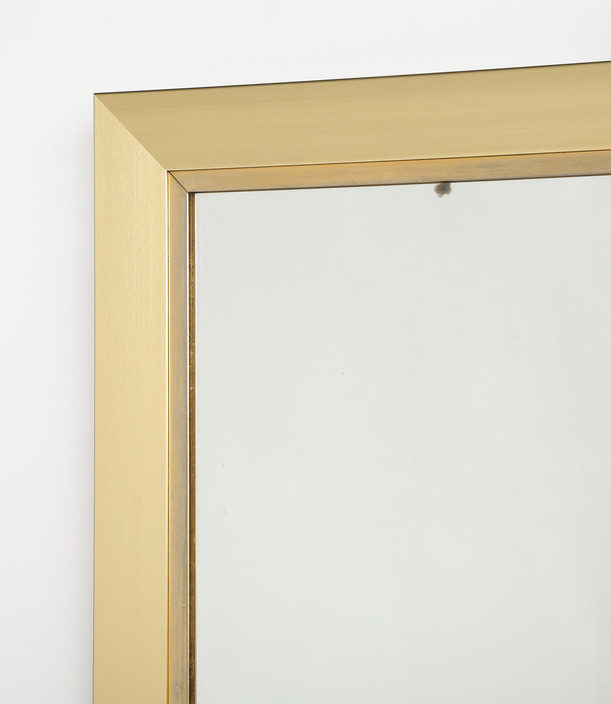 Willy Rizzo Brushed Brass Wall Mirror, Italy, Modern, Circa 1970