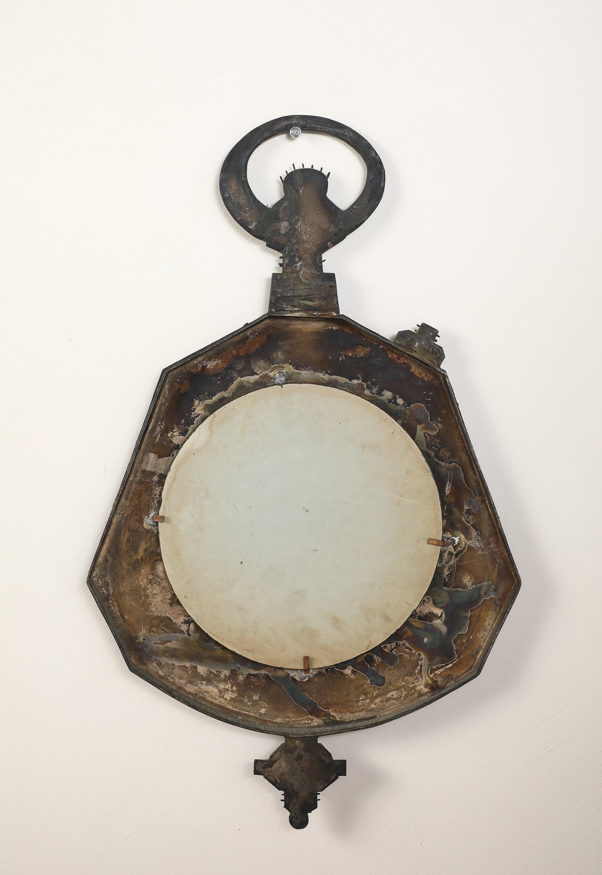 Italian Brutalist Cast Bronze Wall Mirror by Renato Vanzelli, Padova, circa 1970