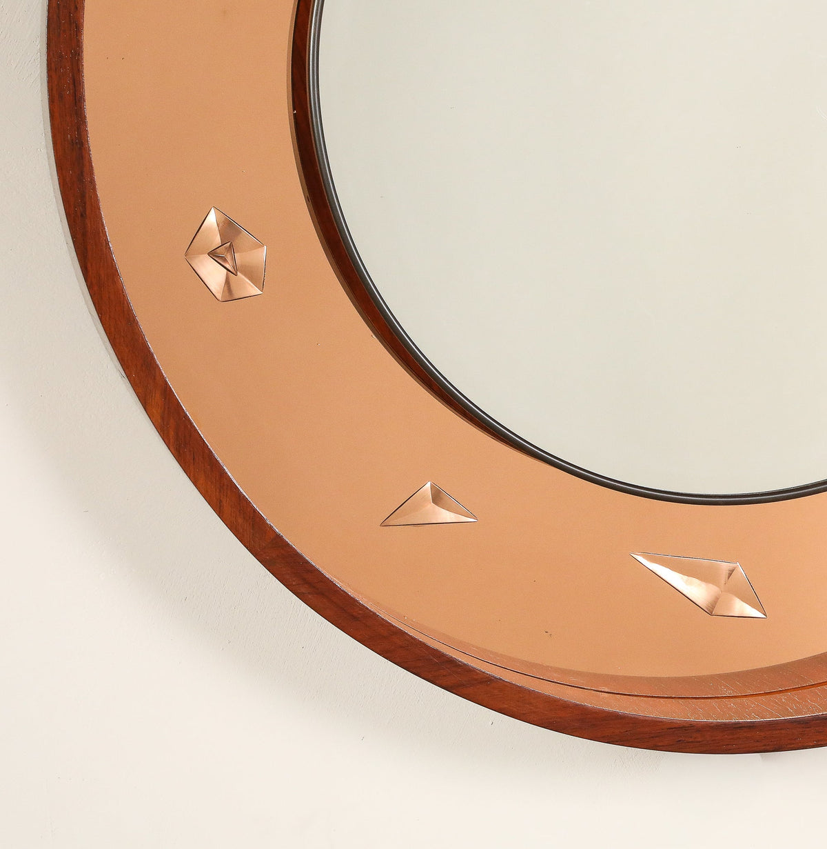 Fontana Arte Illuminated Wood and Glass Wall Mirror, circa 1940