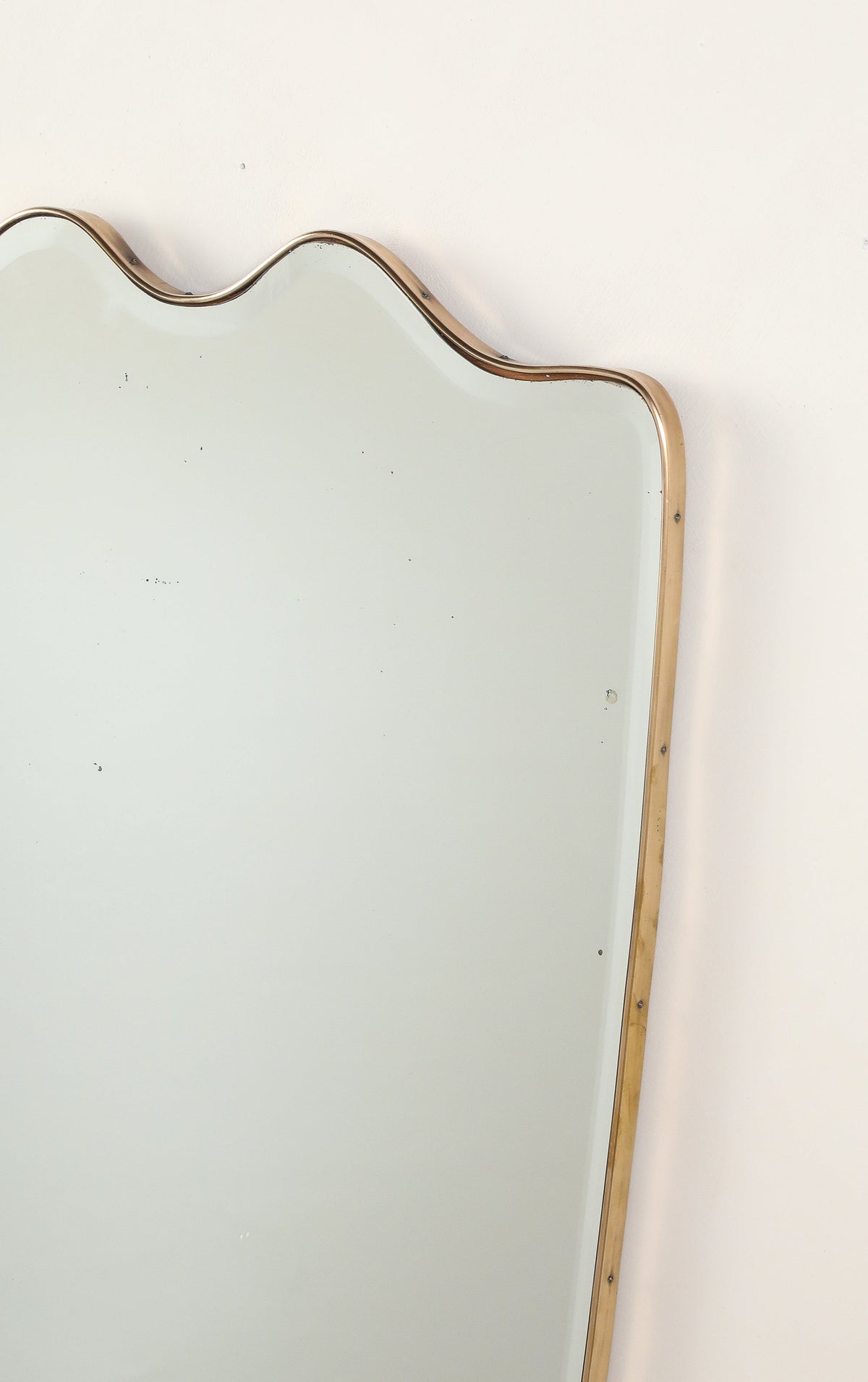 Italian Modernist Brass Framed Mirror, circa 1940