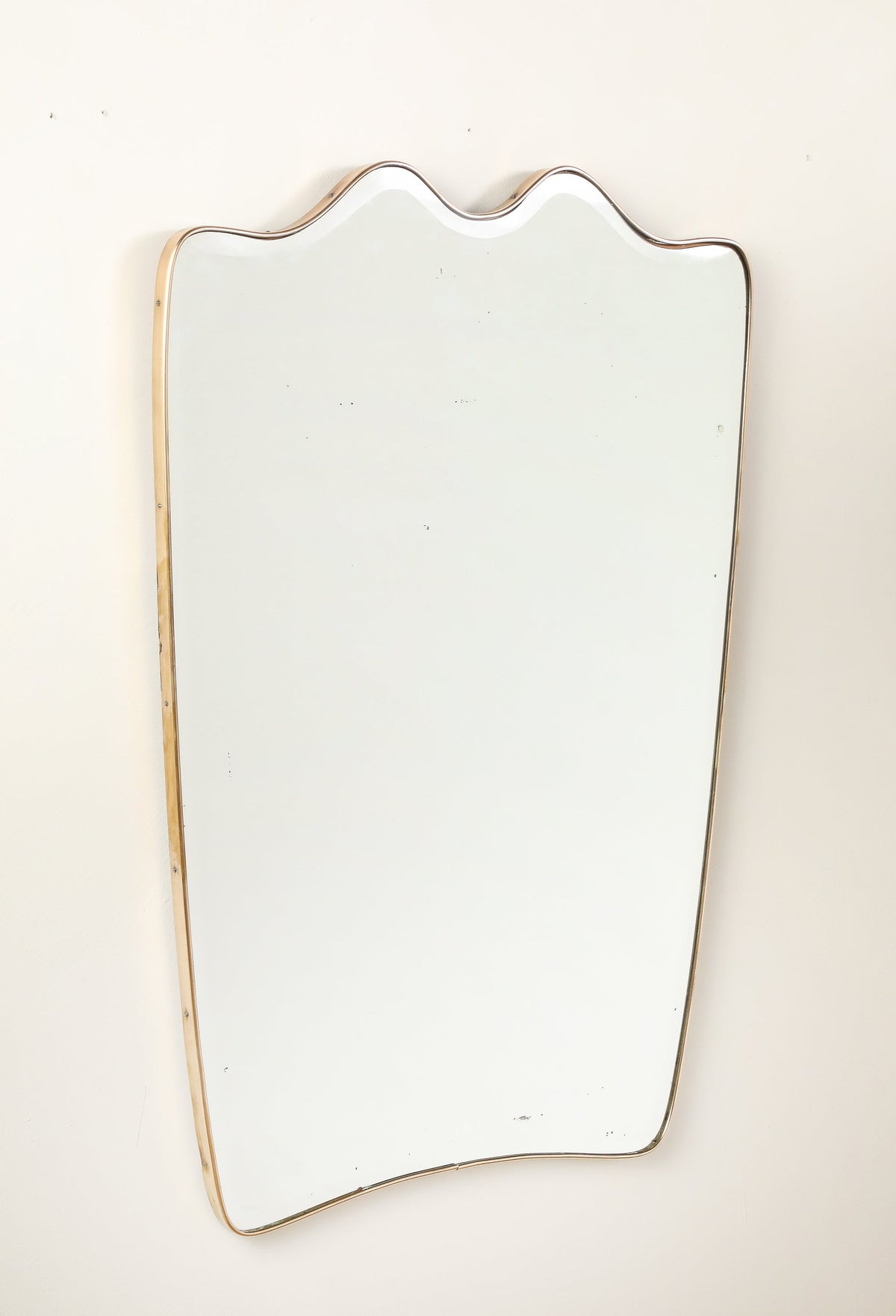 Italian Modernist Brass Framed Mirror, circa 1940