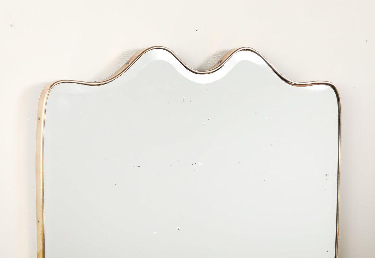 Italian Modernist Brass Framed Mirror, circa 1940