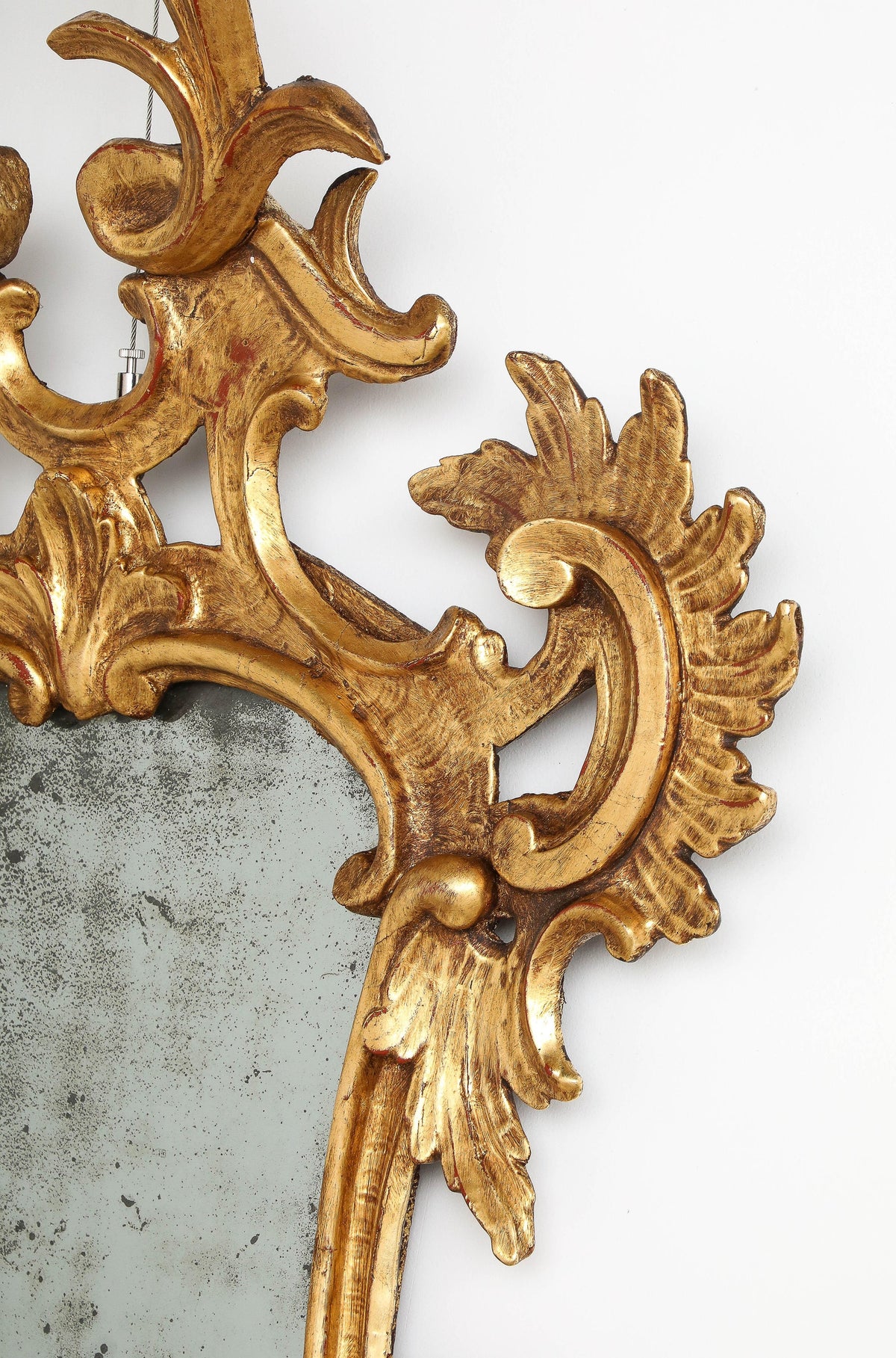 Pair of Italian Eighteenth Century Rococo Carved and Gilded Wood Mirrors