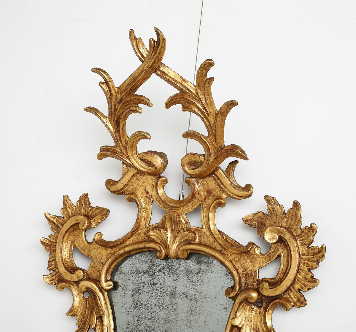 Pair of Italian Eighteenth Century Rococo Carved and Gilded Wood Mirrors
