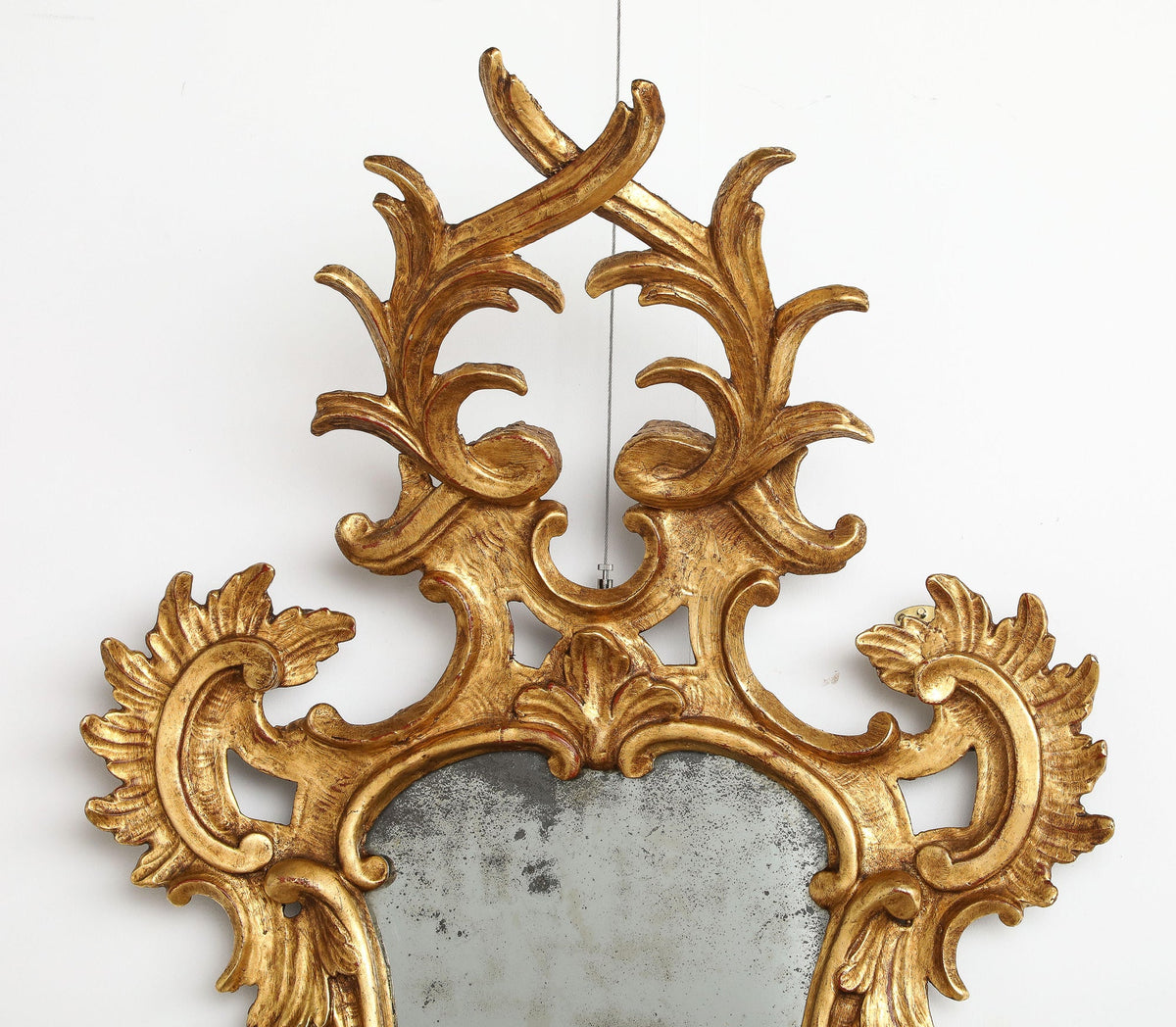 Pair of Italian Eighteenth Century Rococo Carved and Gilded Wood Mirrors