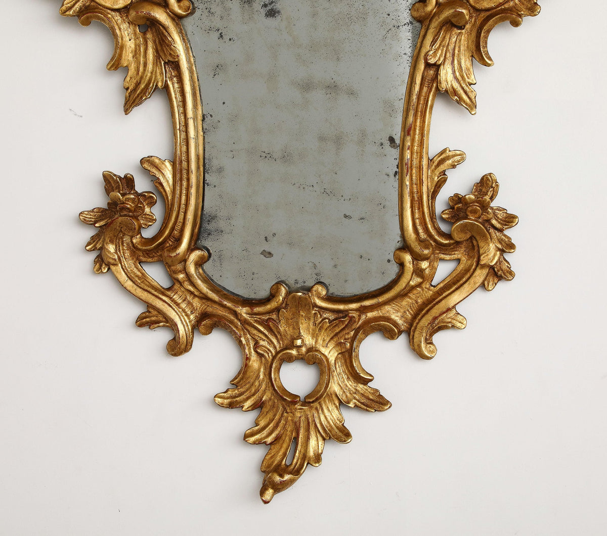 Pair of Italian Eighteenth Century Rococo Carved and Gilded Wood Mirrors