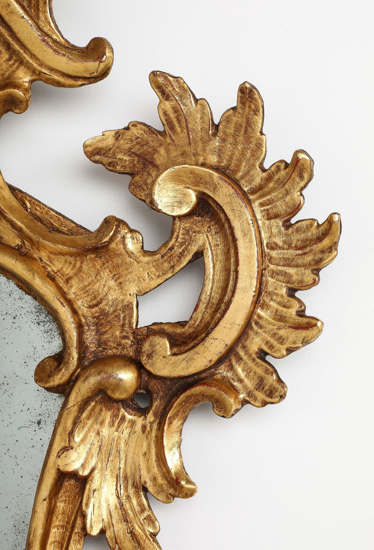 Pair of Italian Eighteenth Century Rococo Carved and Gilded Wood Mirrors