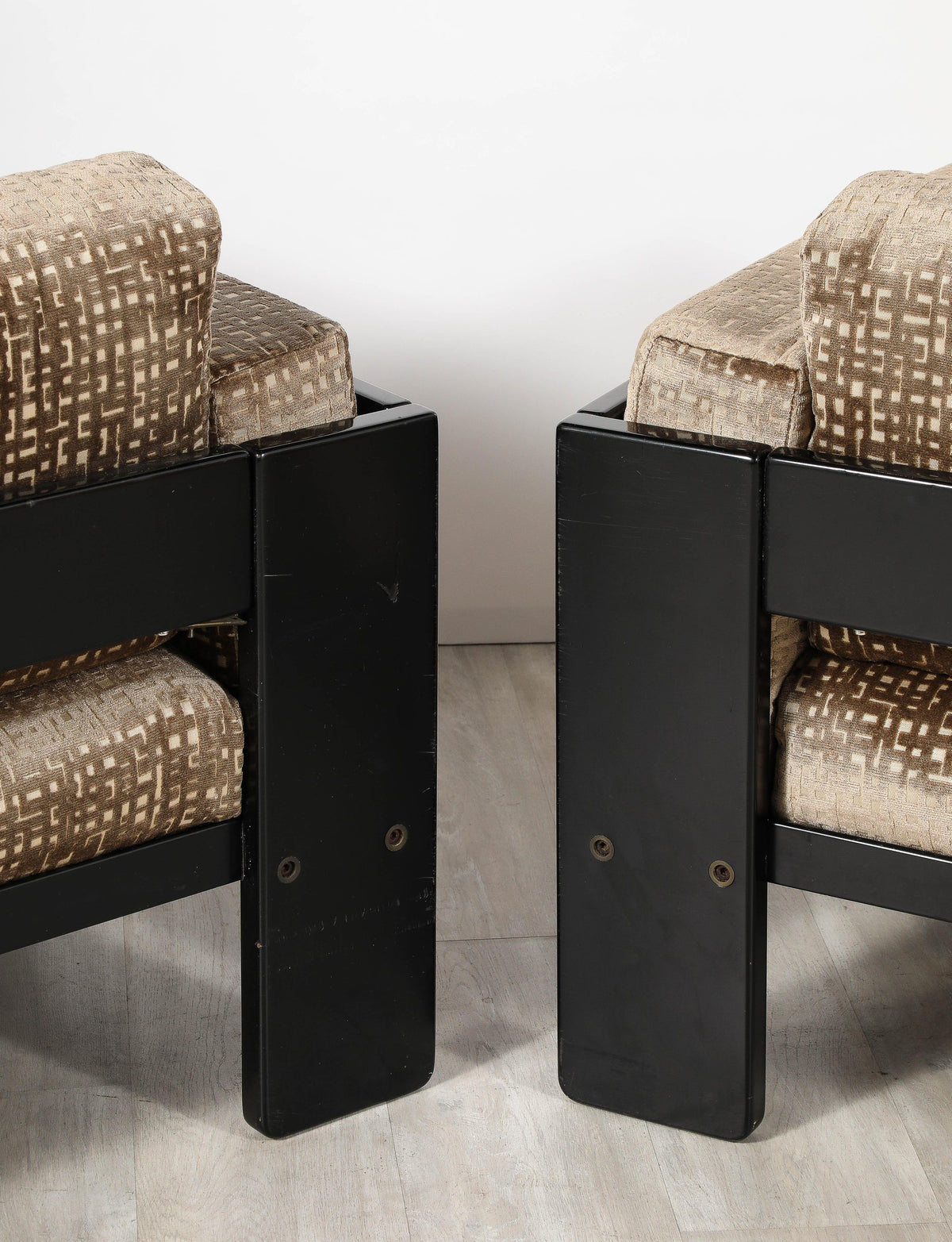 Afra & Tobia Scarpa Bastiano Lounge Chairs, Velvet, Italy, 1960