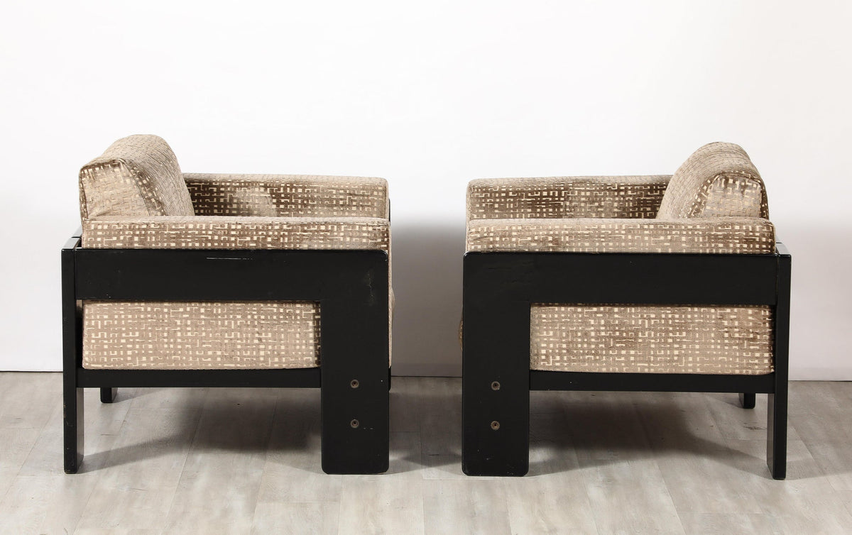 Afra & Tobia Scarpa Bastiano Lounge Chairs, Velvet, Italy, 1960