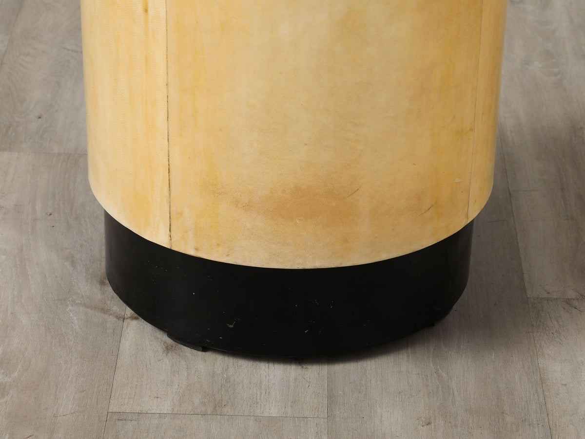 Italian Art Deco Stools in Palisander Wood and Vellum, 1940