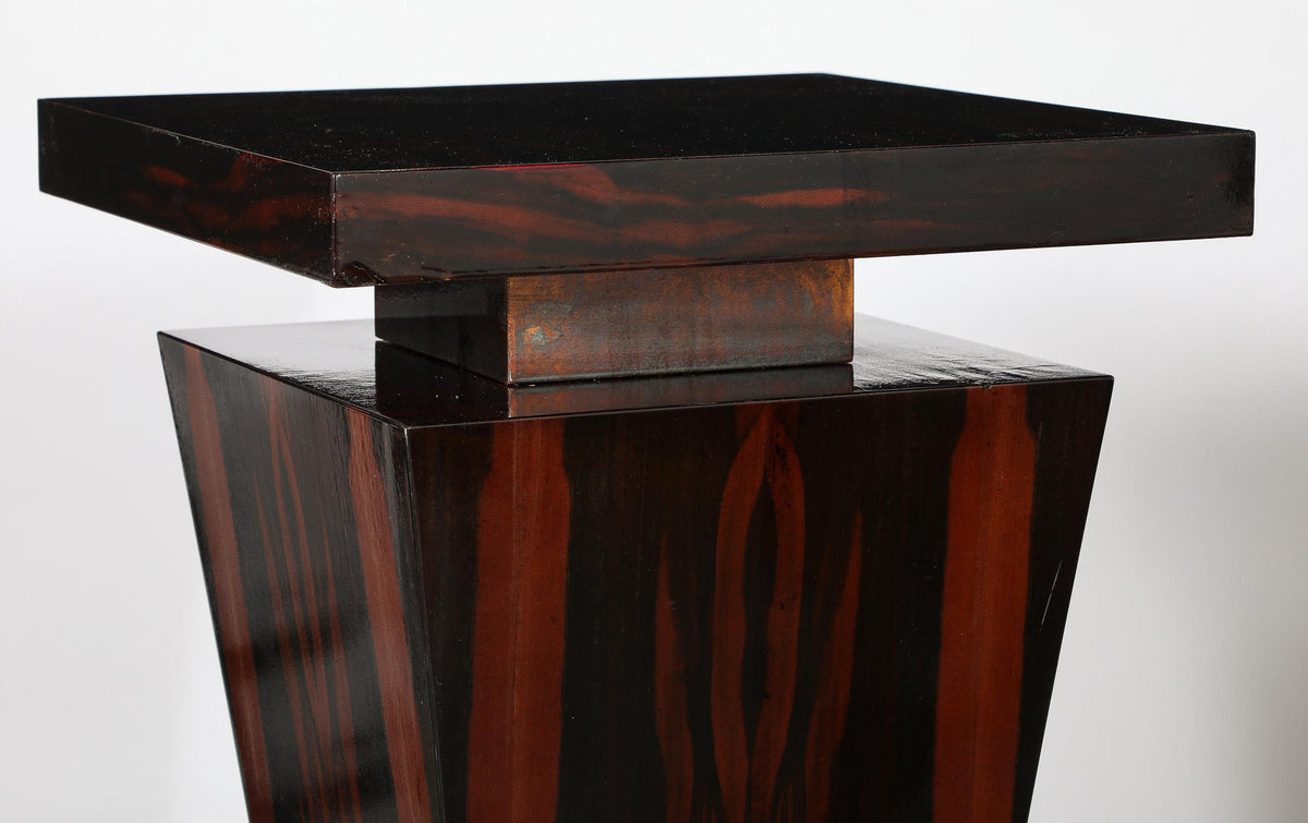 Dramatic Macassar Ebony Pedestals with High Gloss Finish, Italy, 1970