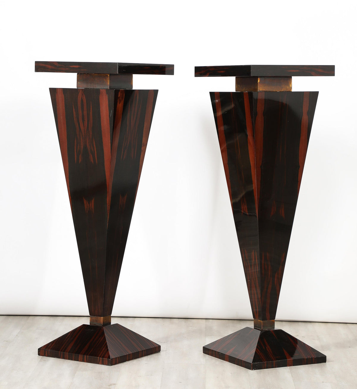 Dramatic Macassar Ebony Pedestals with High Gloss Finish, Italy, 1970