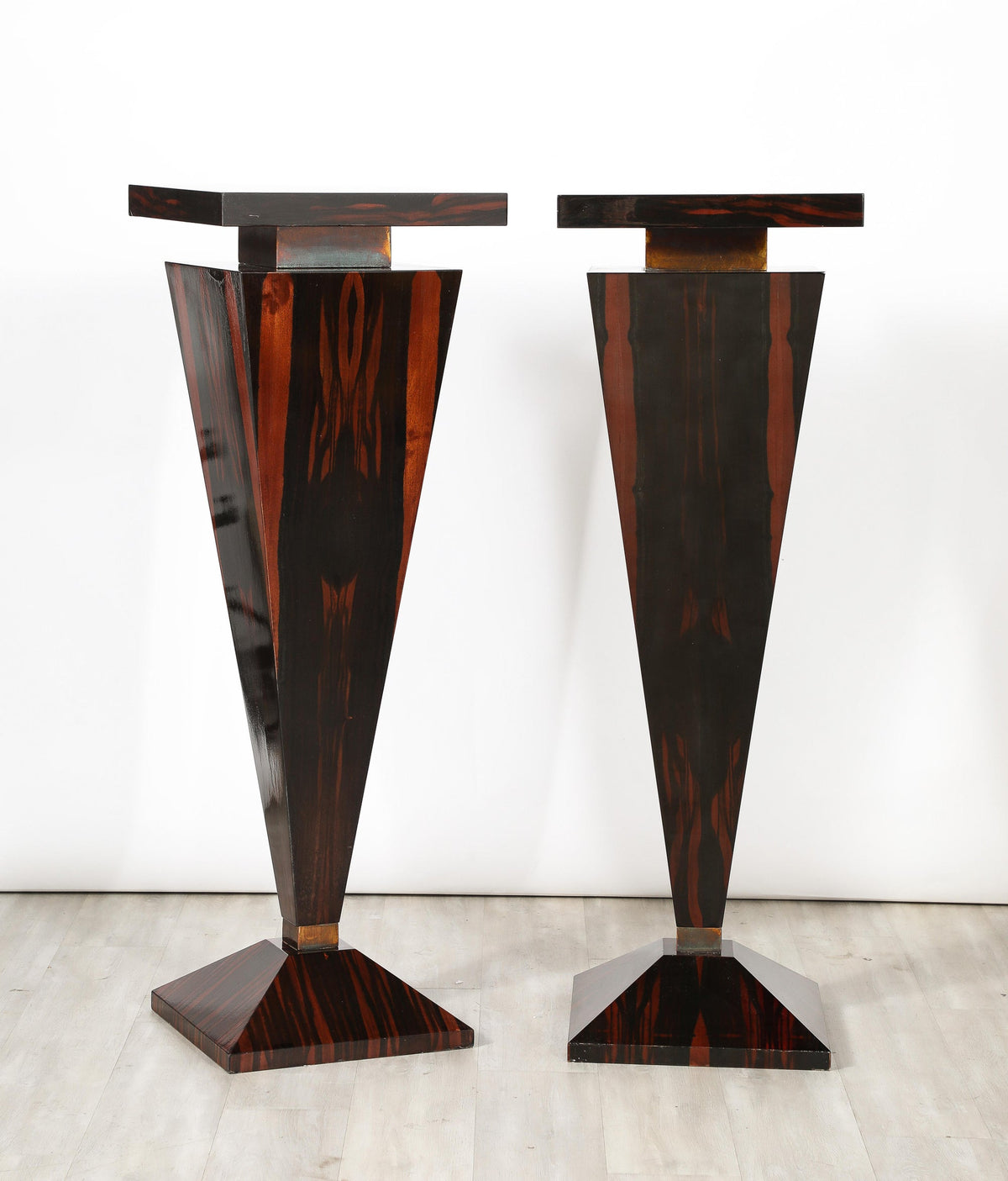 Dramatic Macassar Ebony Pedestals with High Gloss Finish, Italy, 1970