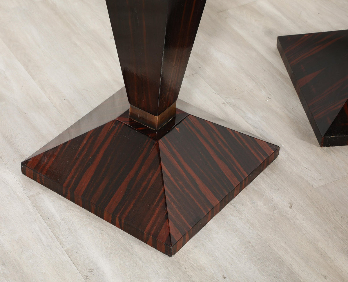 Dramatic Macassar Ebony Pedestals with High Gloss Finish, Italy, 1970