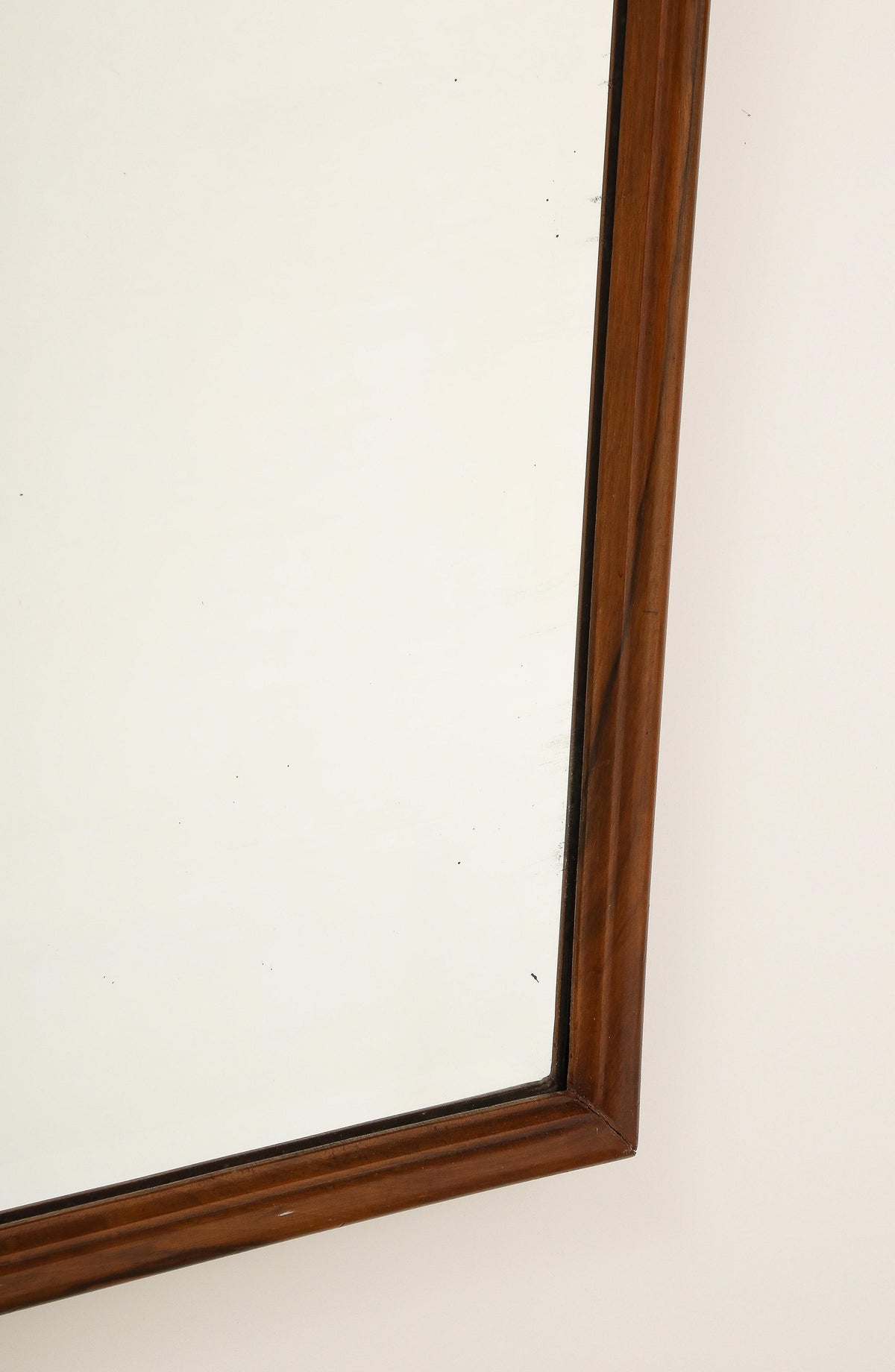 Hand-Carved Walnut Wall Mirror Attributed to Gio Ponti, Italy, 1930