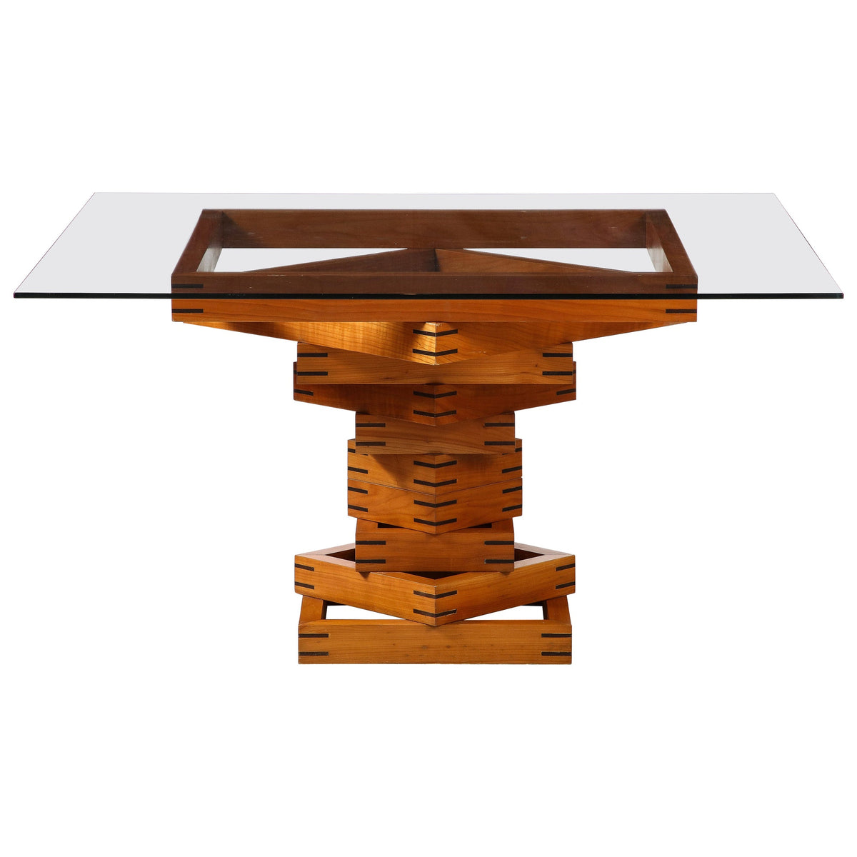 Ferdinando Meccani Corinto Dining Table, Cherry & Wenge, Italy 1978