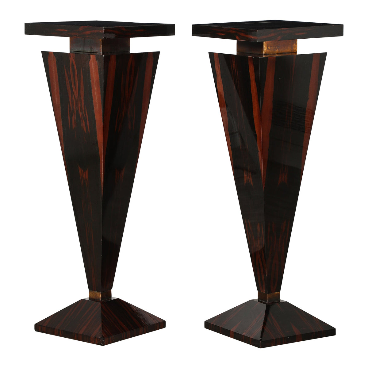 Dramatic Macassar Ebony Pedestals with High Gloss Finish, Italy, 1970