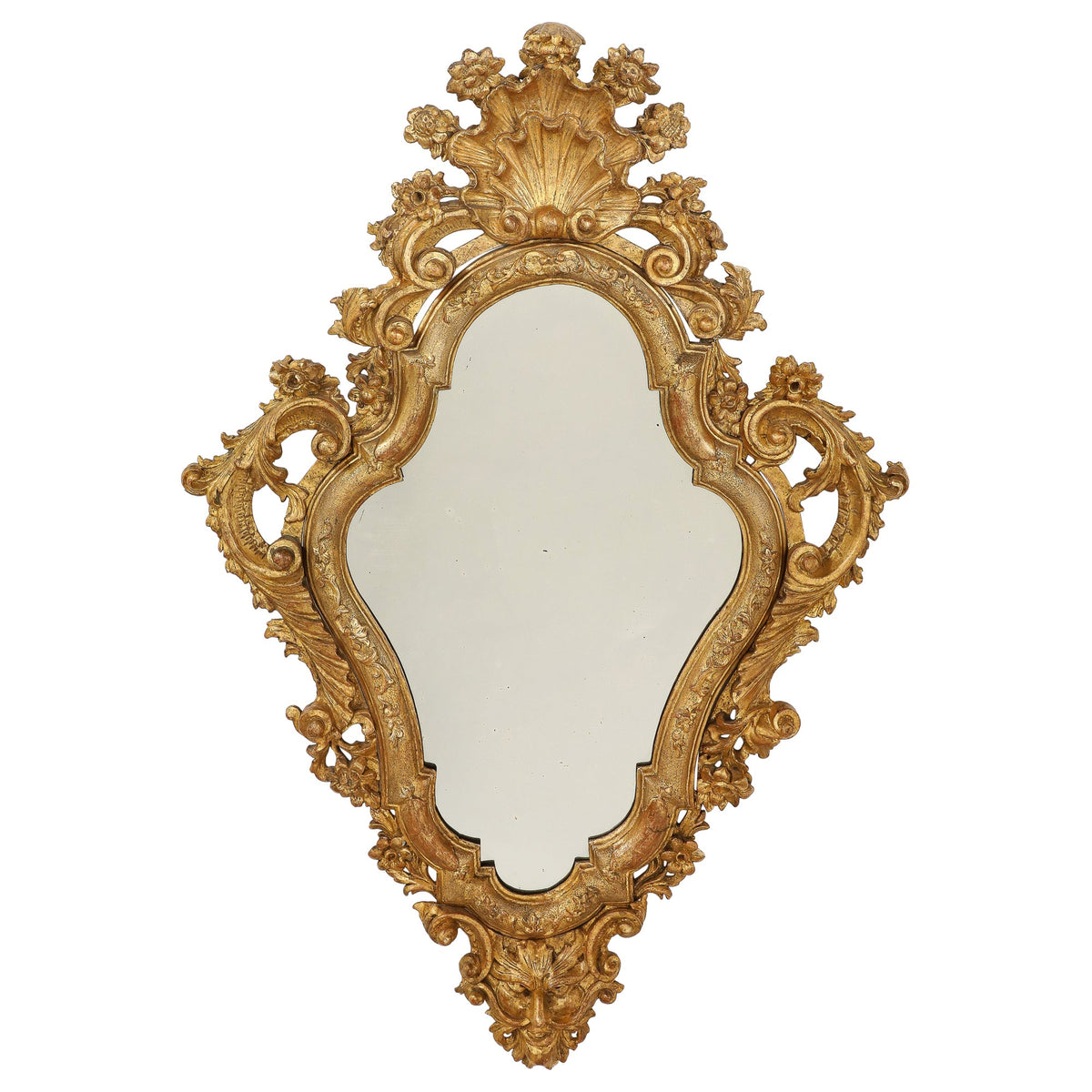 Milanese Gilded Wall Mirror, Rococo, Italy, Circa 1750