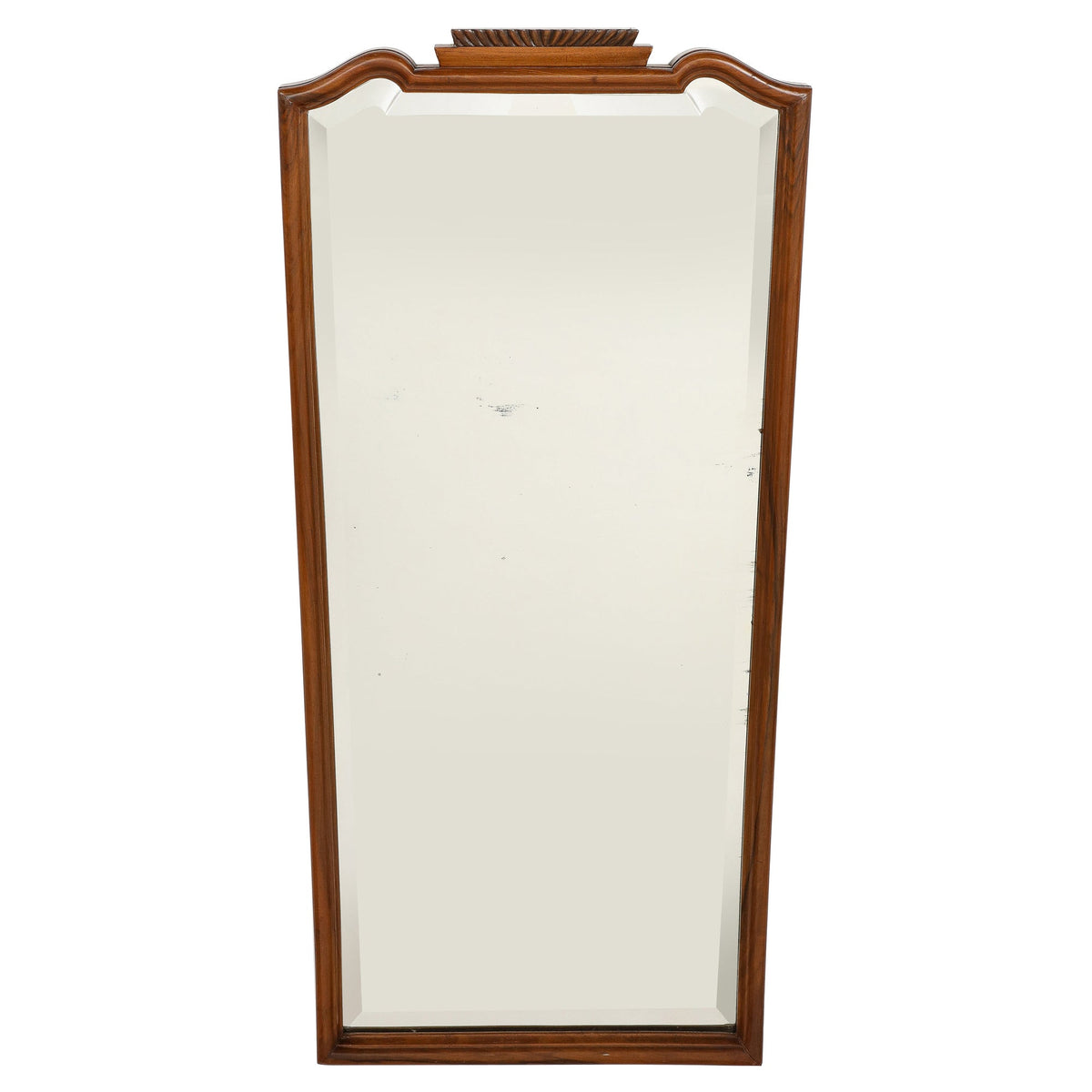 Hand-Carved Walnut Wall Mirror Attributed to Gio Ponti, Italy, 1930