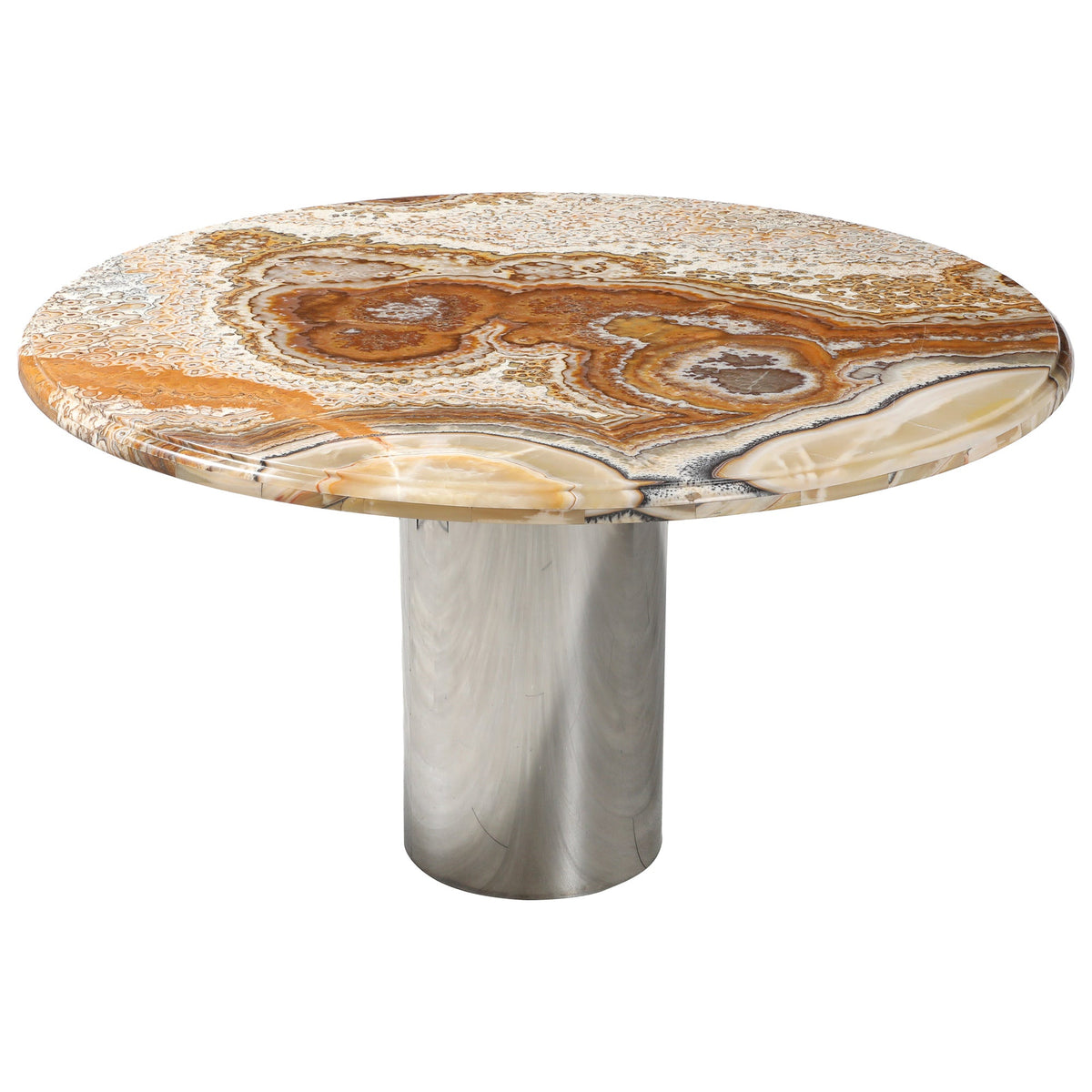 Italian Agate Dining Table with Chrome Base, Southern Italy, 1970