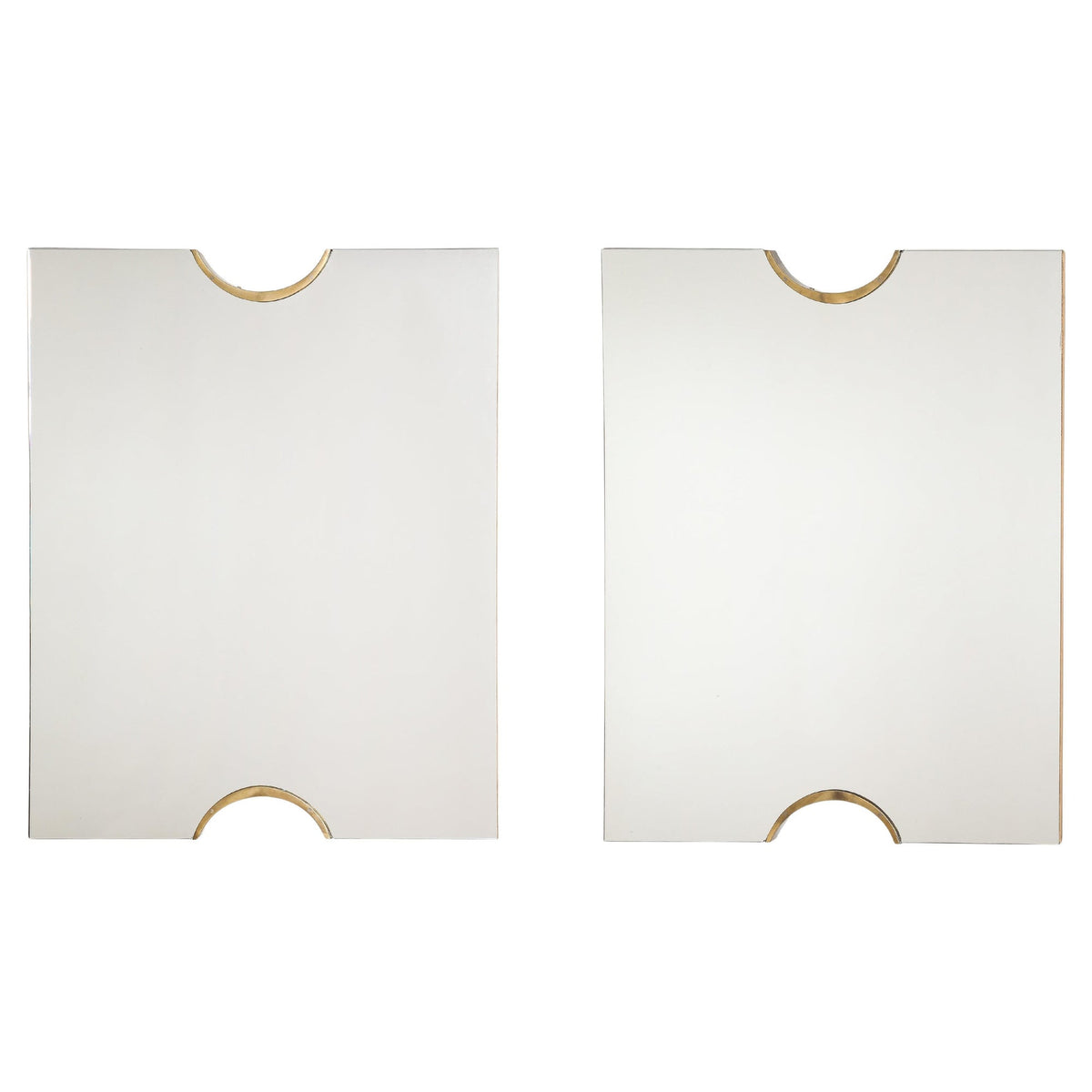 Giovanni Gariboldi 1950s Wall Mirrors: Italian Modernist Glass & Brass