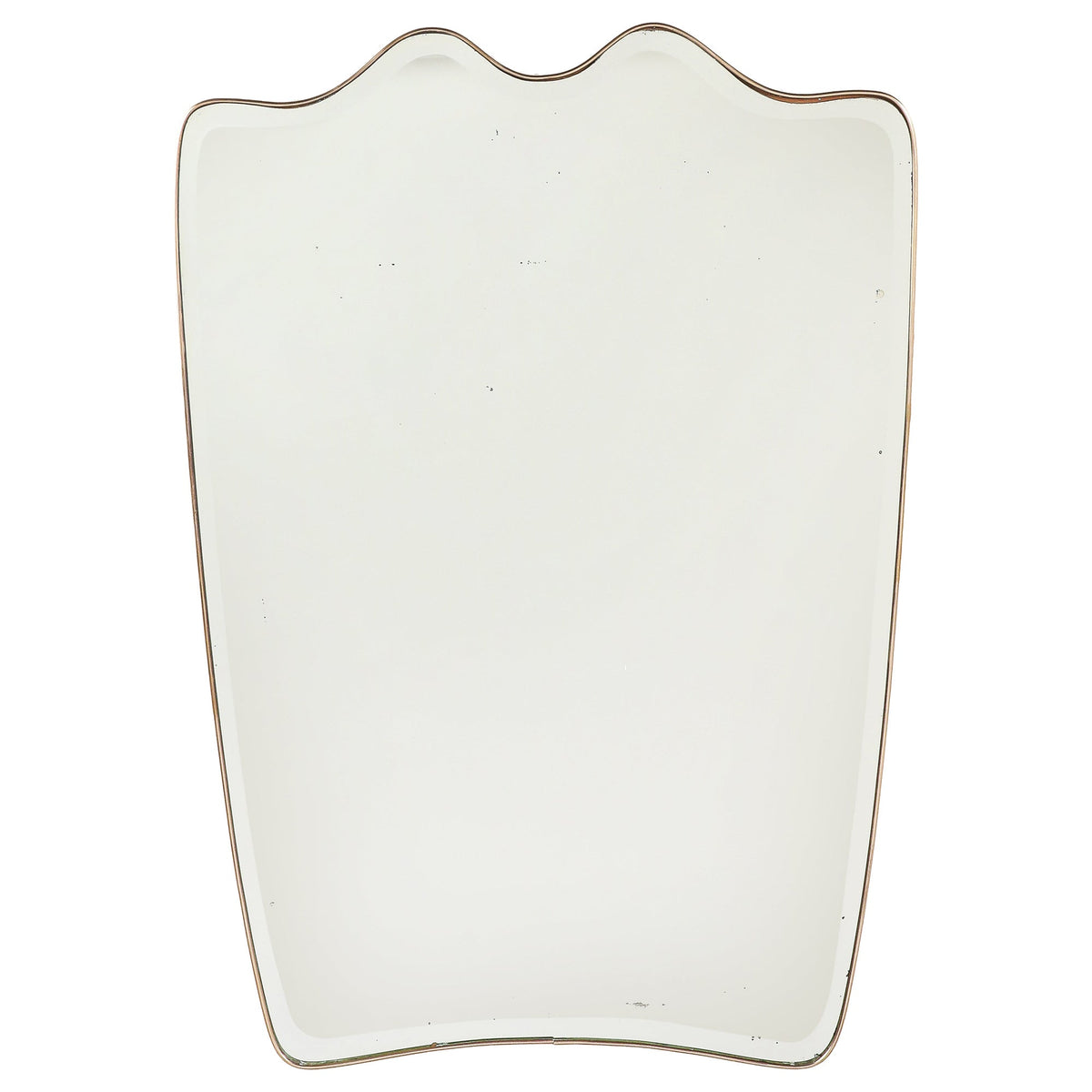 Italian Modernist Brass Framed Mirror, circa 1940