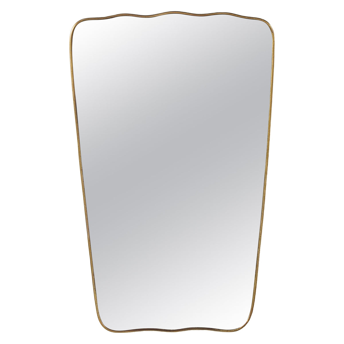 Italian 1940's Brass Framed Wall Mirror, Att. Fontana Arte