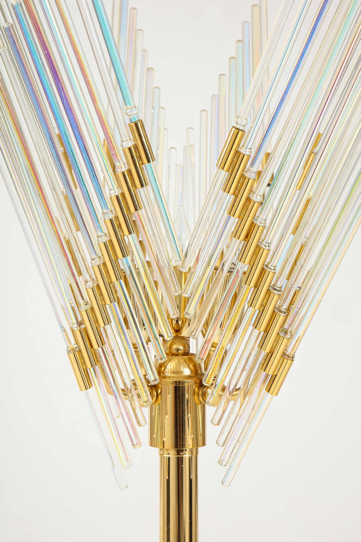 Gaetano Sciolari Iridescent and Gold Plated Standing Lamp