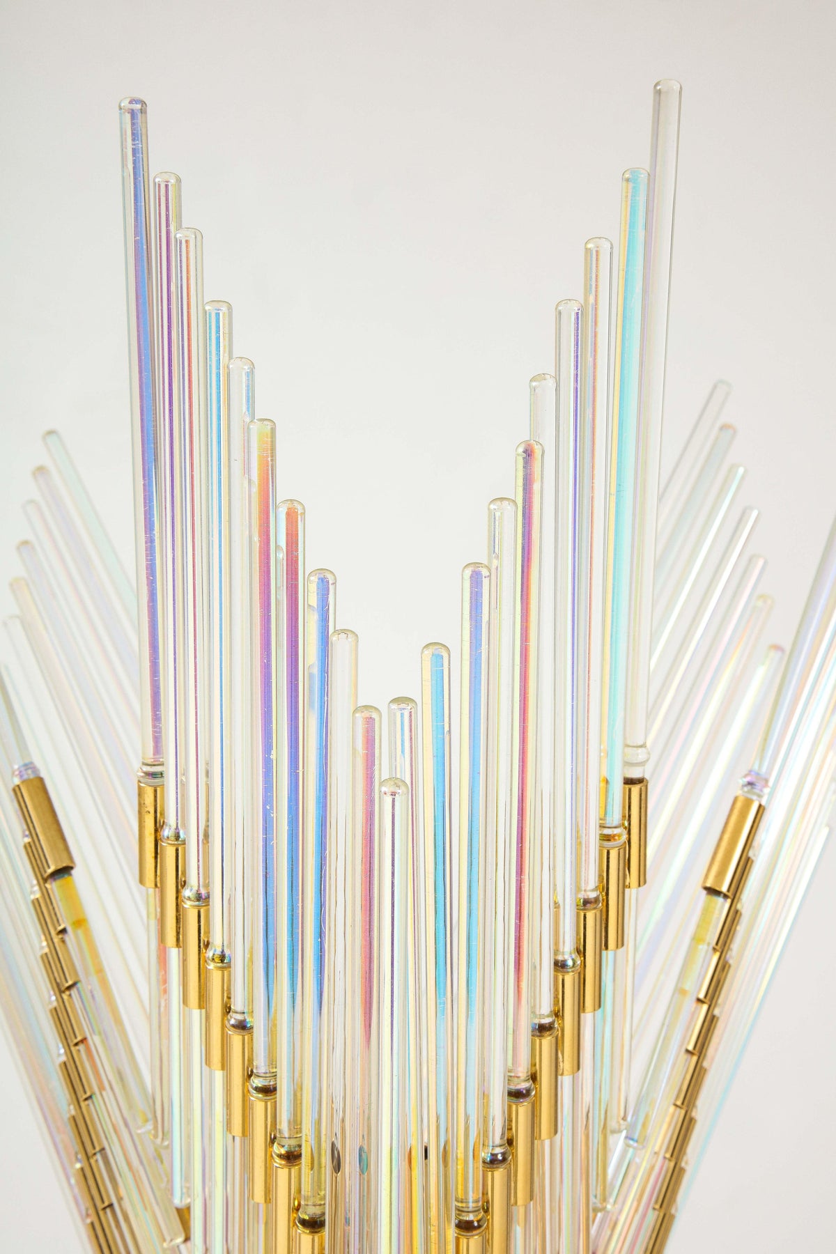 Gaetano Sciolari Iridescent and Gold Plated Standing Lamp