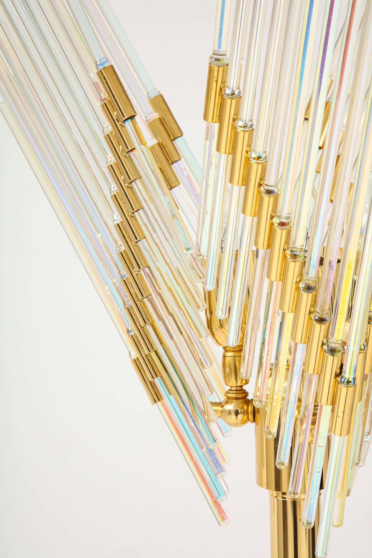 Gaetano Sciolari Iridescent and Gold Plated Standing Lamp