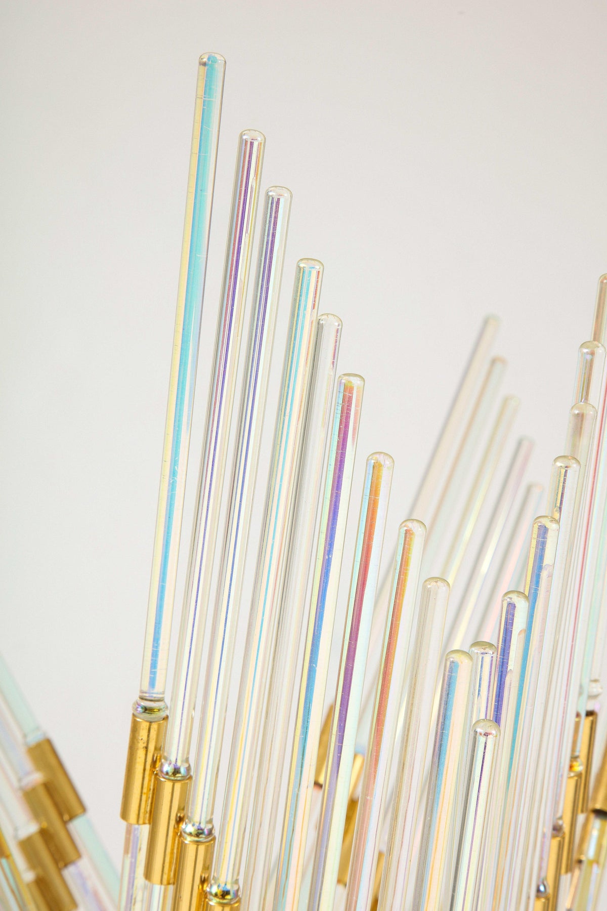 Gaetano Sciolari Iridescent and Gold Plated Standing Lamp