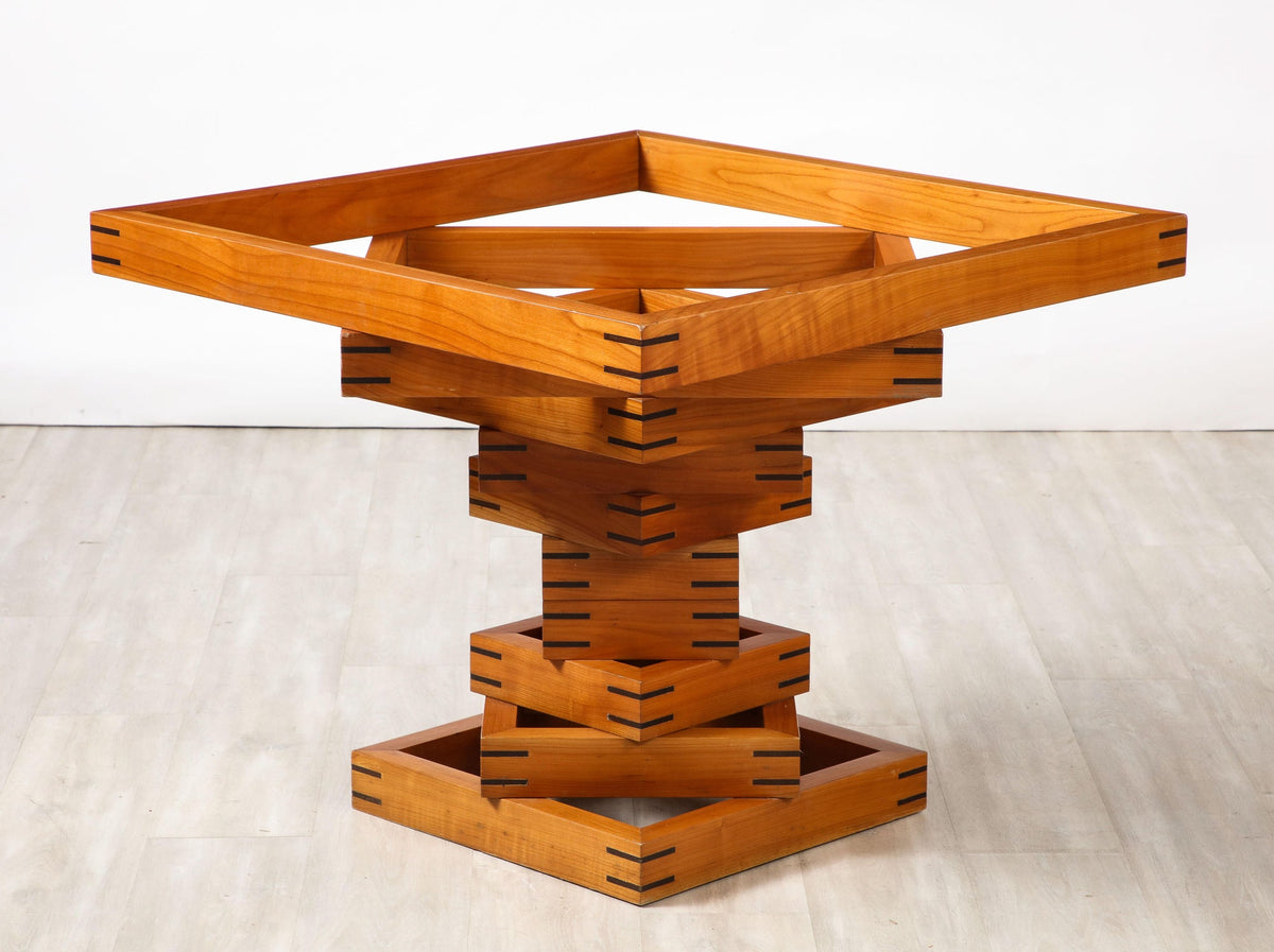 Ferdinando Meccani Corinto Dining Table, Cherry & Wenge, Italy 1978