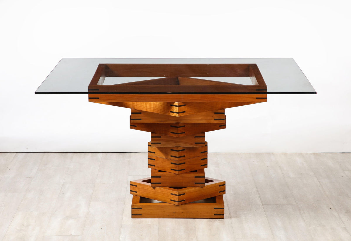 Ferdinando Meccani Corinto Dining Table, Cherry & Wenge, Italy 1978