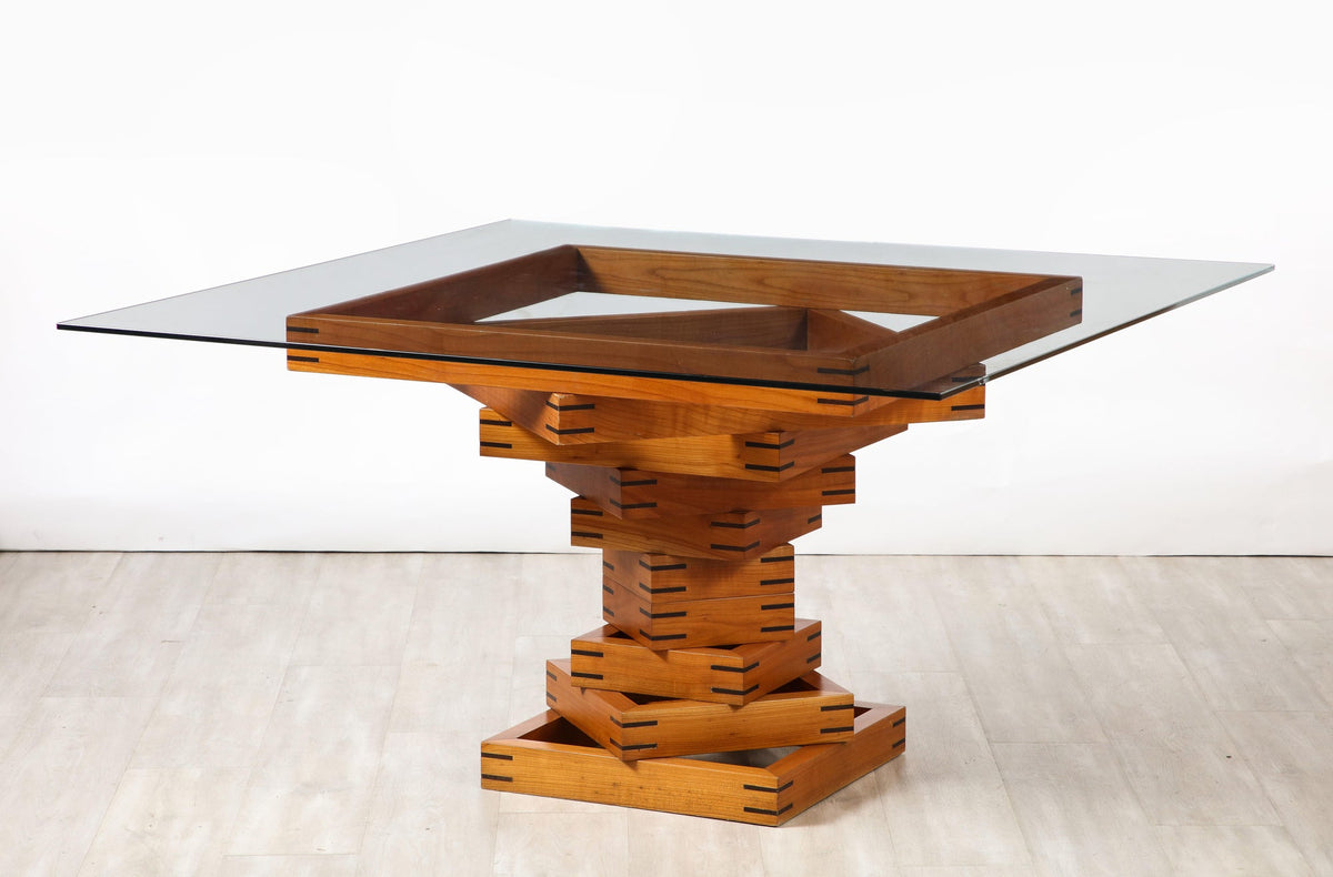 Ferdinando Meccani Corinto Dining Table, Cherry & Wenge, Italy 1978