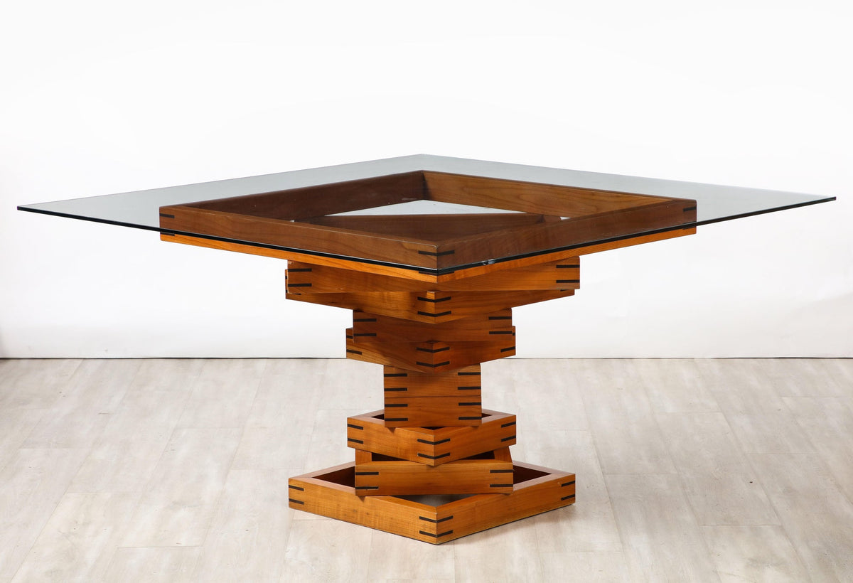 Ferdinando Meccani Corinto Dining Table, Cherry & Wenge, Italy 1978