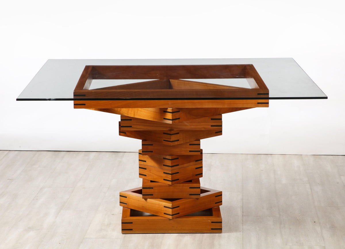 Ferdinando Meccani Corinto Dining Table, Cherry & Wenge, Italy 1978